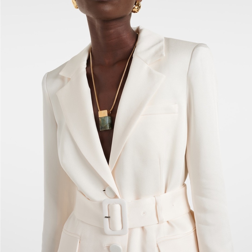 MNG by Mano Elegant Cream Blazer with Belt